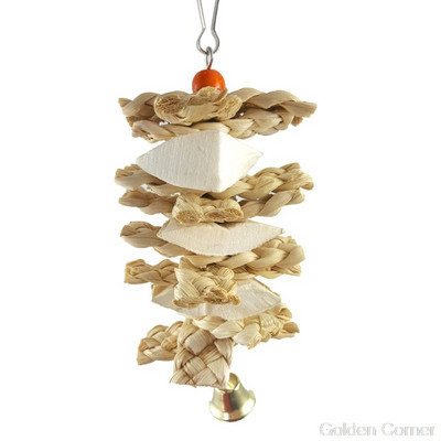 Animal de companie Papagal Pasăre Jucării din iarbă naturală Jucării de mestecat Mușcătură Cușcă agățată Clopoțel Leagăn Urcare Jucând Pandantiv Au10 20 Dropship