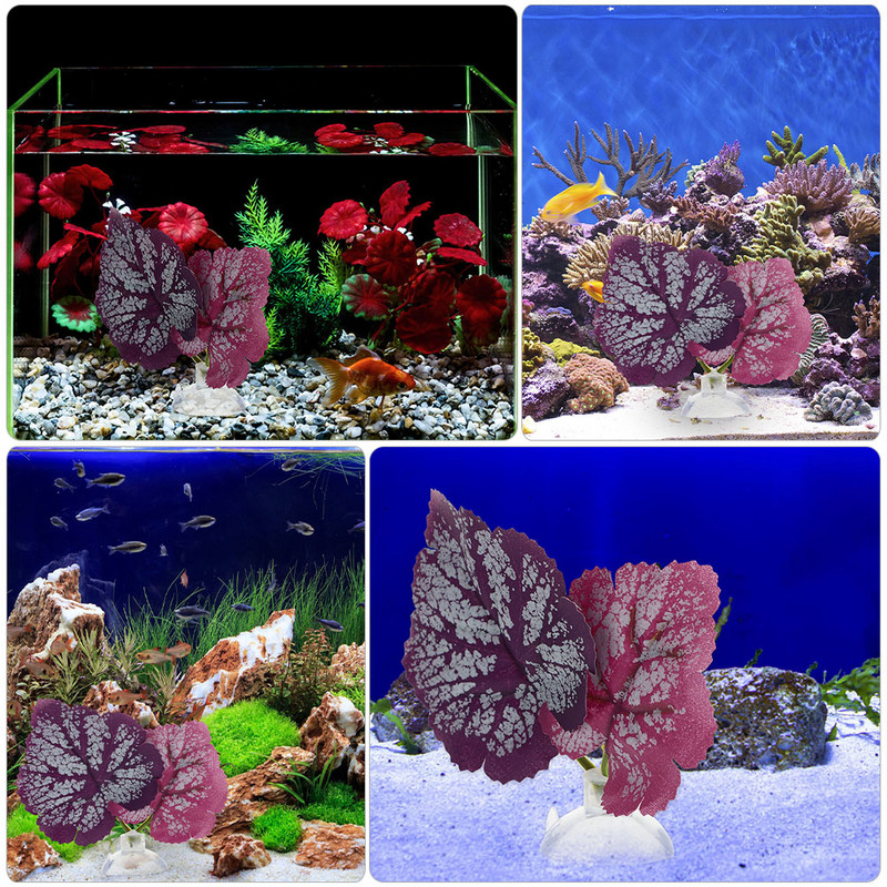 4 τμχ Διακοσμητικά Betta Fish Leaf Κρεβάτια Fish Tank Resating Leaf Hammocks (Μωβ)