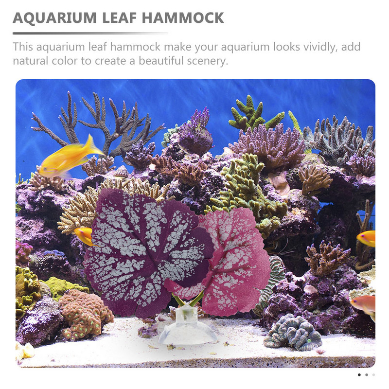 4 τμχ Διακοσμητικά Betta Fish Leaf Κρεβάτια Fish Tank Resating Leaf Hammocks (Μωβ)