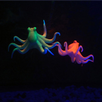 1 бр аквариум октопод аквариум флуоресцентен изкуствен октопод аквариум аквариум цветна риба декорация