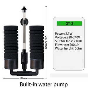 220V 3-IN-1 Ηλεκτρικό Φίλτρο Βιοχημικού Σφουγγάρι Silence Υποβρύχιο Φίλτρο Δεξαμενής Ψαριών Αξεσουάρ ενυδρείου Bio Media Balls