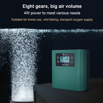 Ултра тих аератор за аквариум Литиева батерия Кислородна помпа за риболов на открито Акумулаторна високомощна преносима въздушна помпа 3w-7.5w