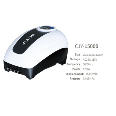 Pompă de oxigen din seria BOYU CJY 1,7W -12W Pompă de aer reglabilă ultra-silențioasă pentru aerator de acvariu pentru acvariu Crește compresorul de aer