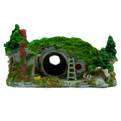 Δεξαμενή νερού Στολίδι Hobbit House Grass Building Aquarium Fish Hiding Greenhouse Underwater Craft Shrimp Hideout Spawning Refuge