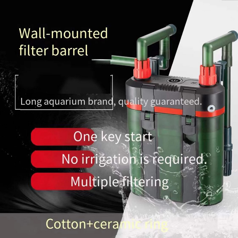 110V-220V δεξαμενή ψαριών εξωτερικός κάδος φίλτρου με ένα κουμπί εκκίνησης φίλτρο τριών σε ένα φίλτρο αντλία οξυγόνου αξεσουάρ ενυδρείου 5W