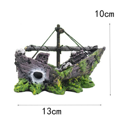 Озеленяване на аквариуми Пиратски кораби Декорации на кораби от смола, подходящи за кораби с аквариумни риби SCVD889