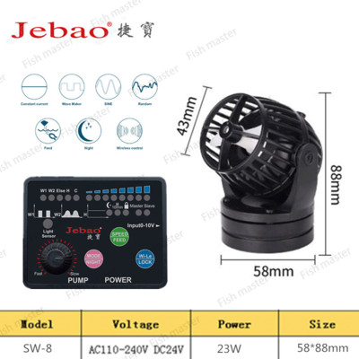 Jebao/Jecod 110~240V RW4 RW8 RW15 RW20 RW-4 RW-8 RW-15 RW-20 SW2 SW4 SW8 SW15 Coral silindripump . Mereakvaariumi lainekuju