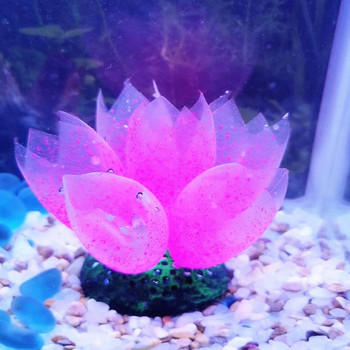 Розово флуоресцентно растение Ярко изкуствено силиконово украшение за аквариум Водна трева за растение за симулация на аквариум Ежедневни декорации