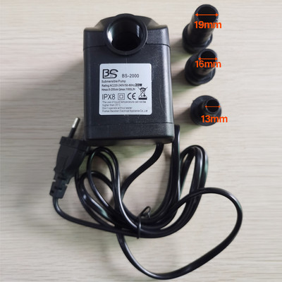 EU Plug AC 220V 20W Високомощна потопяема водна помпа USB филтър за аквариум Водоустойчив фонтан Алпинеум Въздушно езерце Водопад
