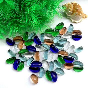 1 кг неправилни стъклени камъни Градински камъчета Изкуствени кристални скъпоценни камъни Цветен кварц за аквариум Пълнител за ваза за резервоар за костенурки
