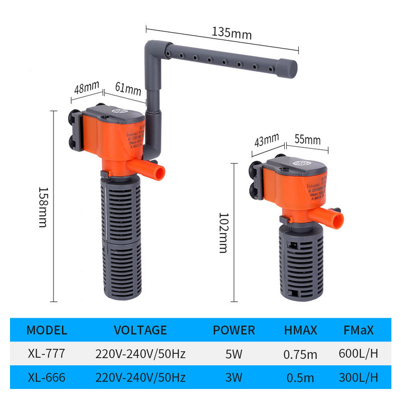 AISITIN EU Plug Väike kalapaagi filter miniakvaariumi kolm-ühes sisseehitatud sukelpump hapnikuga varustatud filtripump