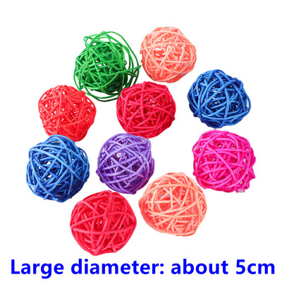 Pet Bird Toys Chewing Toys Bird Rattan Ball Toy For Parrot Budgie Parakeet Parakeet Cockatiel Chewing Παίζοντας Παιχνίδια Κλουβιά Παπαγάλου Παιχνίδια 5τμχ