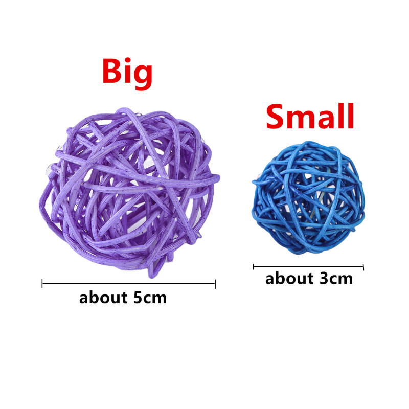 Pet Bird Toys Chewing Toys Bird Rattan Ball Toy For Parrot Budgie Parakeet Parakeet Cockatiel Chewing Παίζοντας Παιχνίδια Κλουβιά Παπαγάλου Παιχνίδια 5τμχ