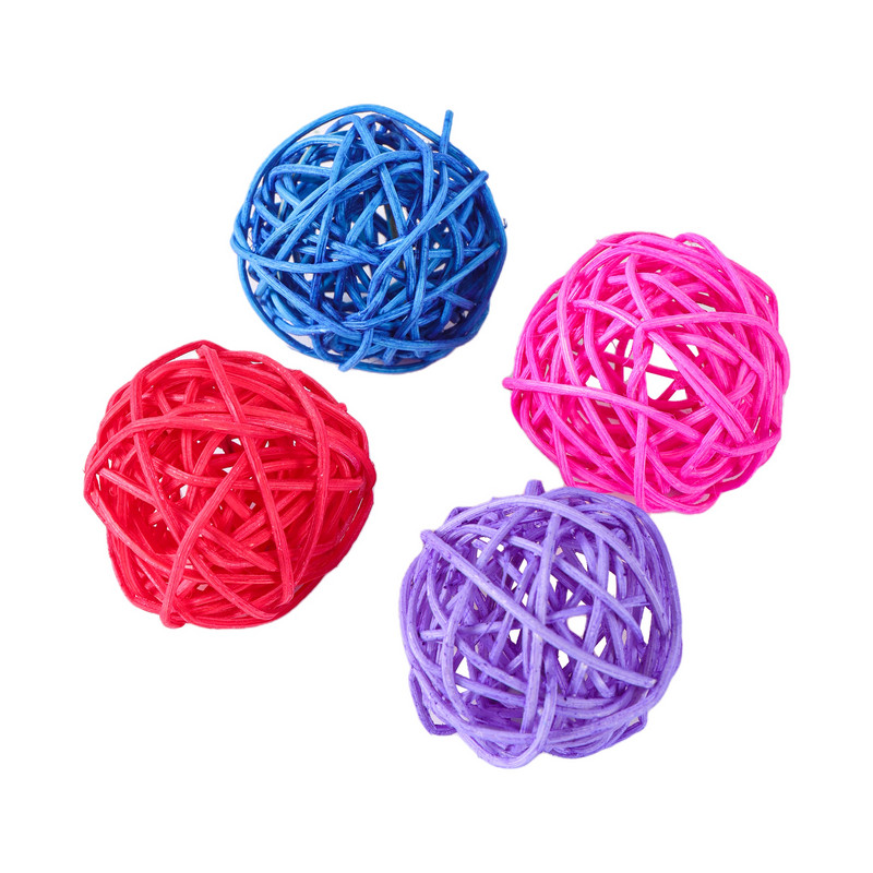 Pet Bird Toys Chewing Toys Bird Rattan Ball Toy For Parrot Budgie Parakeet Parakeet Cockatiel Chewing Παίζοντας Παιχνίδια Κλουβιά Παπαγάλου Παιχνίδια 5τμχ