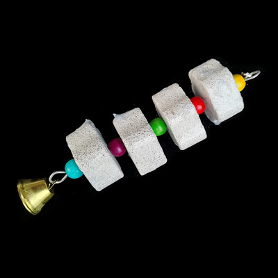 Akmens mineralas, skirtas papūgos reikmenims naminiams gyvūnėliams, paukščių narvelio žaislas Šlifavimo akmens gėlės formos pakabinamas papūgos žaislas