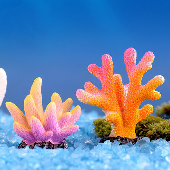 Сладък микро пейзаж Изкуствен корал Морска звезда Занаяти от смола за аквариум Орнаменти Аксесоари за аквариум Декорации Домашен декор