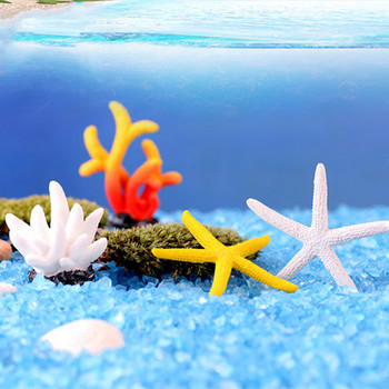 Χαριτωμένα μικροτοπία τεχνητά κοραλλιογενή αστερίες από ρητίνη για στολίδια δεξαμενής ψαριών Αξεσουάρ ενυδρείου Διακοσμήσεις σπιτιού