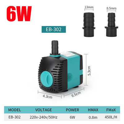 EU US 220V-240V 3-60W Υποβρύχια Αντλία Νερού Ενυδρείου Φίλτρο Σιντριβάνι Fish Pond Quiet Water Αντλία Δεξαμενής Σιντριβάνι Πλαϊνή αντλία αναρρόφησης