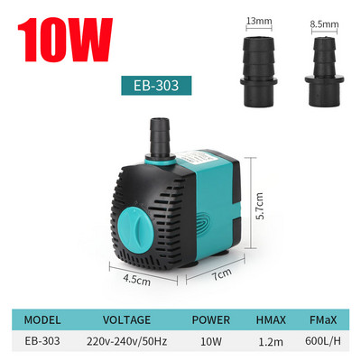 EU US 220V-240V 3-60W Υποβρύχια Αντλία Νερού Ενυδρείου Φίλτρο Σιντριβάνι Fish Pond Quiet Water Αντλία Δεξαμενής Σιντριβάνι Πλαϊνή αντλία αναρρόφησης