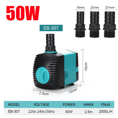 EU US 220V-240V 3-60W Υποβρύχια Αντλία Νερού Ενυδρείου Φίλτρο Σιντριβάνι Fish Pond Quiet Water Αντλία Δεξαμενής Σιντριβάνι Πλαϊνή αντλία αναρρόφησης