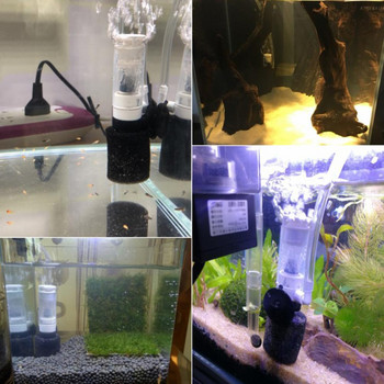 1 ΤΕΜ Silent Mini Plastic Pneumatic Filter for Fish Bowl Aquarium 10x2x3cm