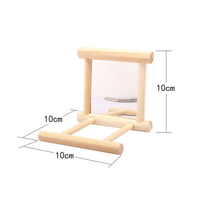 Oglindă pentru păsări Jucărie de joacă interactivă din lemn, cu biban, pentru papagali mici, papagal, calopsită, conure, accesorii pentru cușcă