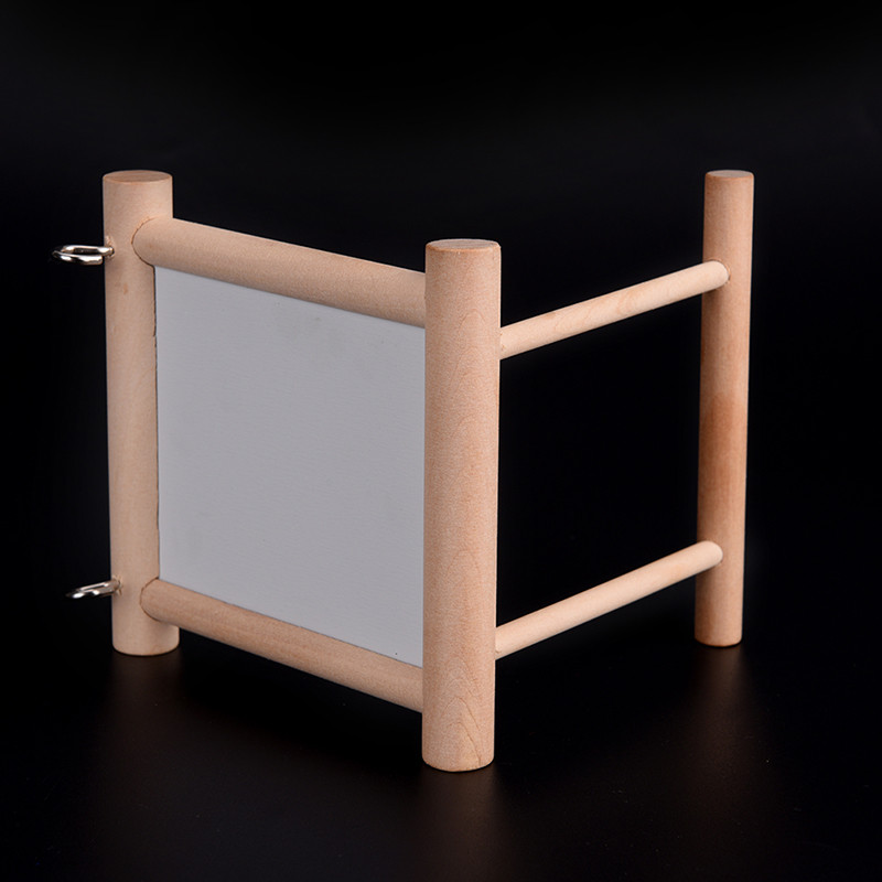 Oglindă pentru păsări Jucărie de joacă interactivă din lemn, cu biban, pentru papagali mici, papagal, calopsită, conure, accesorii pentru cușcă