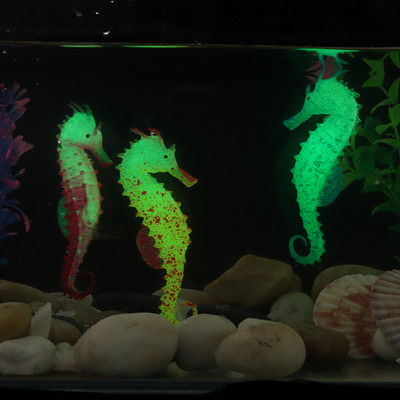 3 цвята Изкуствен аквариум Морско конче Орнамент Декор Светещ ефект Декорация на аквариум Водни домашни любимци Аксесоари за дома