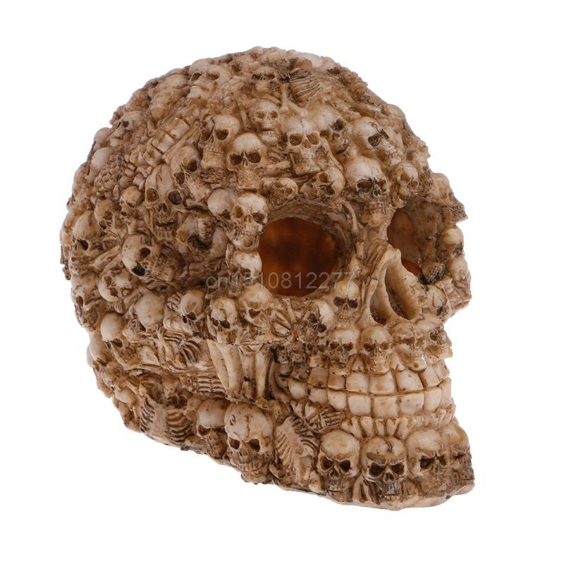 Resin Simulation Head Bone Skull Shape Terrarium Reptile Hide Cave Aquarium Fish Tank Landscape Στολίδι M13 Dropshipping