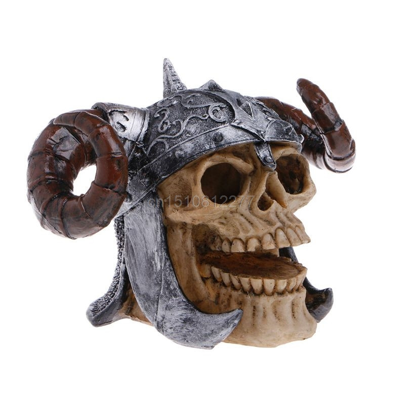 Resin Simulation Head Bone Skull Shape Terrarium Reptile Hide Cave Aquarium Fish Tank Landscape Στολίδι M13 Dropshipping