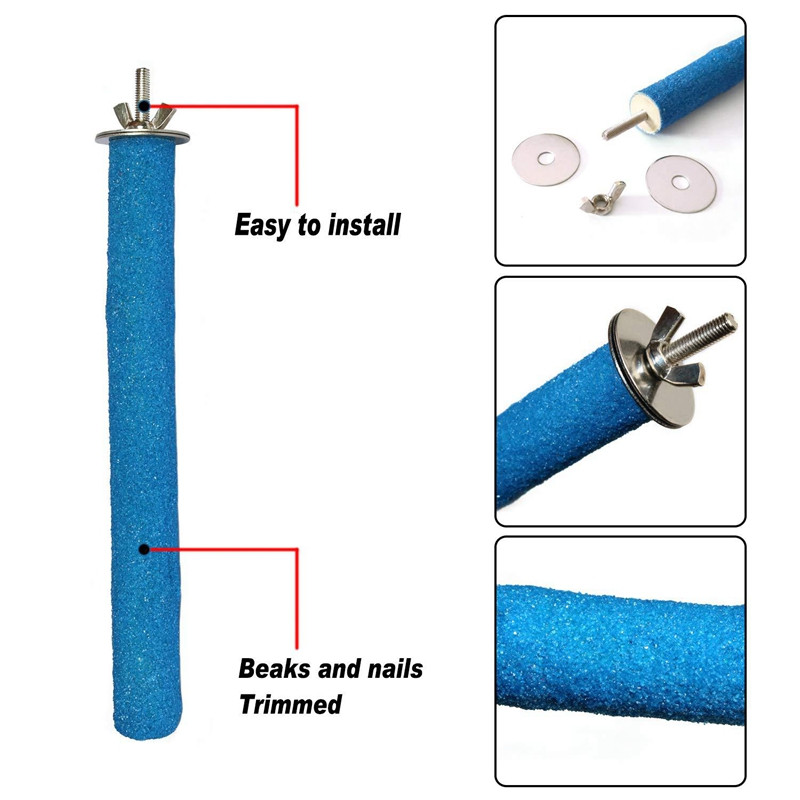 14 cm Paukščių nagų snapo šlifavimo juosta Statoma lazda Papūgos stotis stulpas paukščiams Papūgos šlifavimo stovas, nagai narvelio priedai