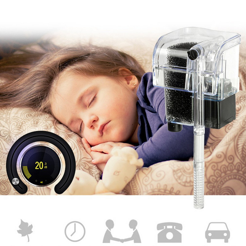 Cascada Agățați de pompa de oxigen externă Filtru de apă de calitate pură pentru acvariu rezervor de pește rotund rezervor de pește mic