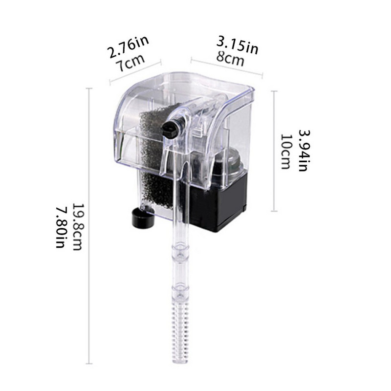Cascada Agățați de pompa de oxigen externă Filtru de apă de calitate pură pentru acvariu rezervor de pește rotund rezervor de pește mic