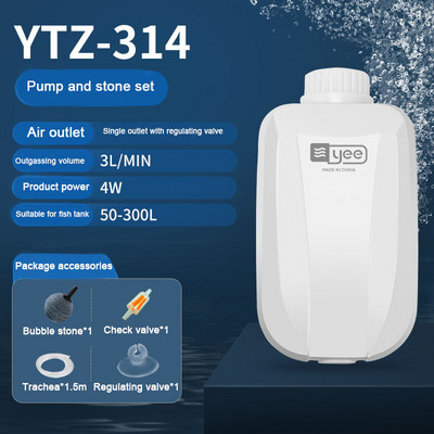 Pompă de aer pentru acvariu silențioasă oxigen pentru acvariu Compresor de aer pentru rezervor de pește Pompă de oxigen cu o singură ieșire dublă cu supapă de reținere 220V