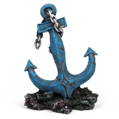 Decor pentru acvariu Ancoră pentru barcă din rășină Ornamente pentru epavă submarină Amenajare peisagistică pentru acvariu Decor peisaj acvatic Accesorii pentru acvariu