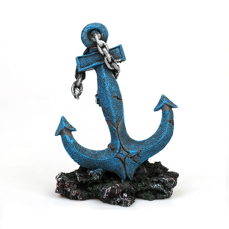 Decor pentru acvariu Ancoră pentru barcă din rășină Ornamente pentru epavă submarină Amenajare peisagistică pentru acvariu Decor peisaj acvatic Accesorii pentru acvariu