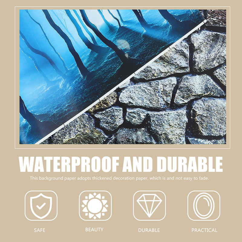 Ενυδρείο φόντο Δεξαμενή ψαριών Εικόνα φόντου Διακόσμηση αφίσας αξεσουάρ διακοσμητικά χαρτιά 3D πέτρινη εικόνα Fadeless