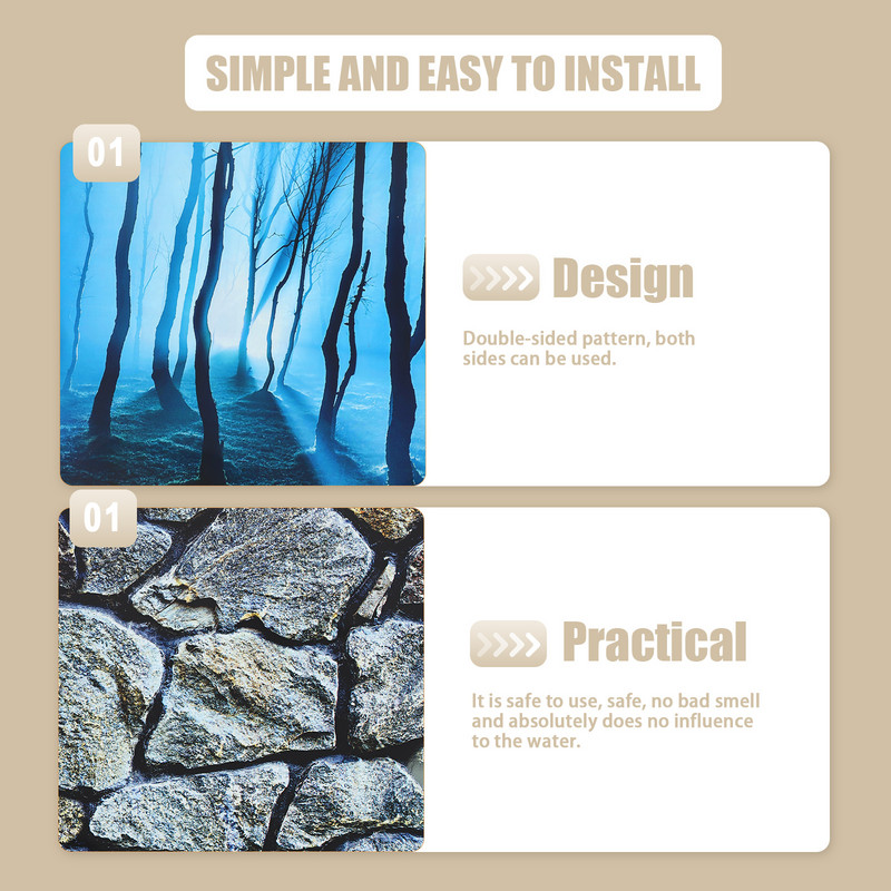 Ενυδρείο φόντο Δεξαμενή ψαριών Εικόνα φόντου Διακόσμηση αφίσας αξεσουάρ διακοσμητικά χαρτιά 3D πέτρινη εικόνα Fadeless