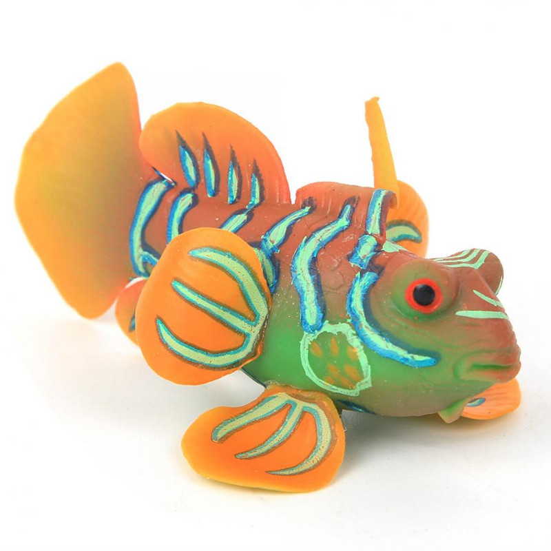 Simulare din silicon pește broască acvariu decorare rezervor de pește luminoasă stea de mare falsă pește realist peisaj ornament peisaj