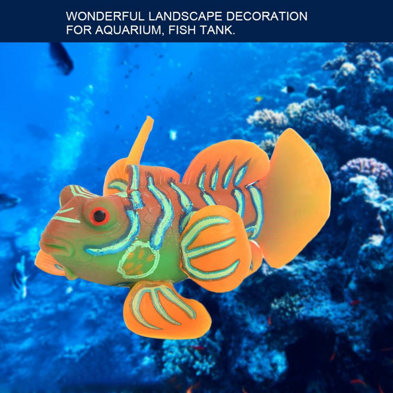 Simulare din silicon pește broască acvariu decorare rezervor de pește luminoasă stea de mare falsă pește realist peisaj ornament peisaj