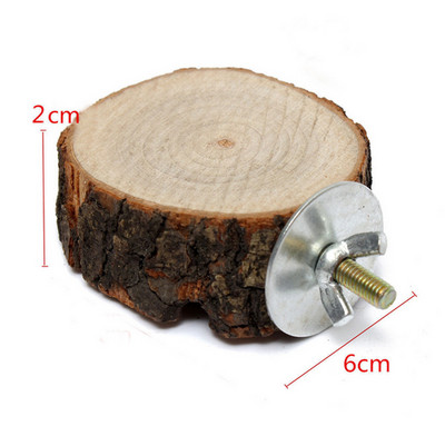 Rotund din lemn Veveriță Papagal Pasăre Biban Stand Platformă Jucărie pentru agățat cu pasăre