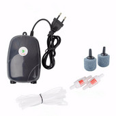 5W Ultra Silent Aquarium Air Aerator Pump for Fish Tank Nano Air Compressor with 2 Airstones 2M Silicone Tubes Hydroponics Pumps