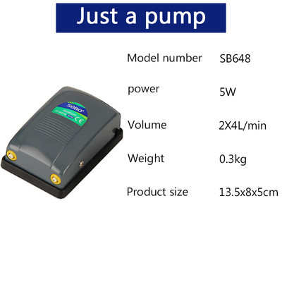 Akvaariumi õhupumba õhukompressor akvaariumi jaoks vaikne õhu juhtimine Akvaariumi kalade tarvikud Kahe-/ühekordne väljalaskeava