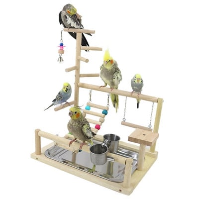 Bird Perch Stand Toys Parrots Playstand Exercise Play Gym Feeder Exercise Activity Center For Bird Toy Parrot Conure Cockatiel