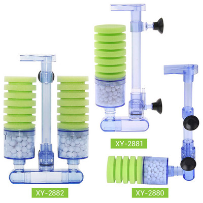 Accesorii pentru acvariu Filtru cu burete Acvariu de pește ultra silențios Filtru cu burete biochimic Pompă de aer Căderea apei Filtre duble cu spumă