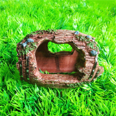 Rezervor de pește de acvariu Butoi din rășină Acvariu Ornament de peșteră artificială Rezervor de pește Amenajare peisagistică Decorație de mobilier 1 buc