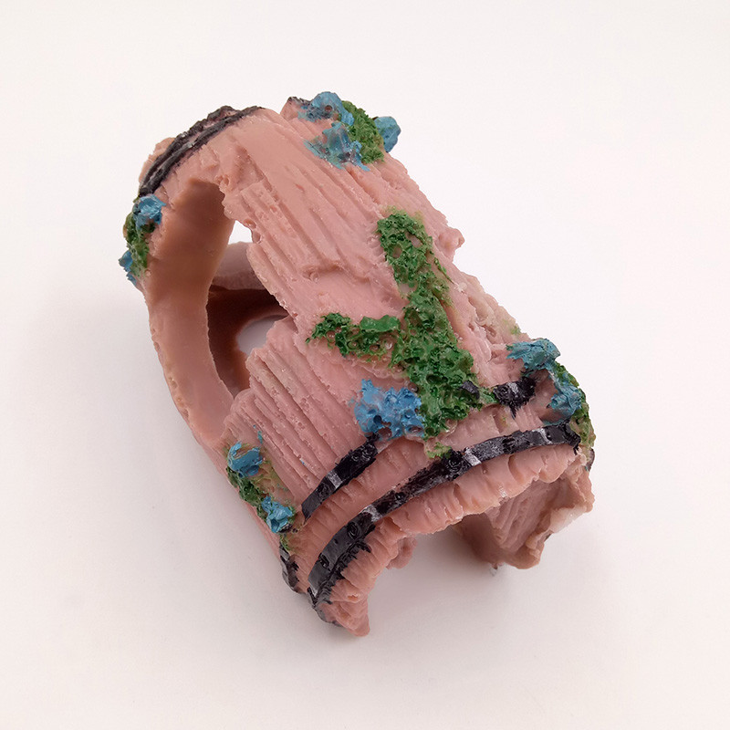 Rezervor de pește de acvariu Butoi din rășină Acvariu Ornament de peșteră artificială Rezervor de pește Amenajare peisagistică Decorație de mobilier 1 buc