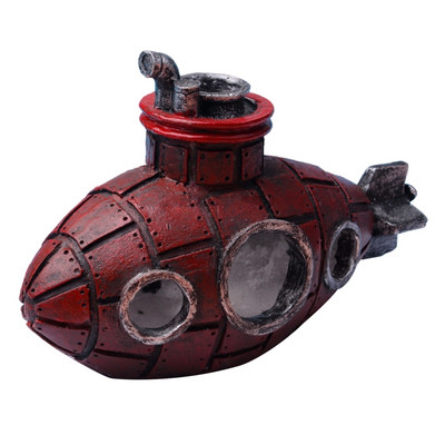 Acvariu Submarine Decorații Ornamente pentru rezervoare de pește Navă scufundată din rășină mică pentru Decor pentru rezervoare Betta cu apă dulce de apă sărată