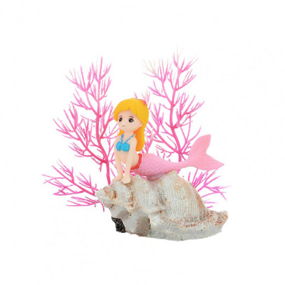 Ornamental Simulation Coral Ελαφρύ ενυδρείο μικροσκοπικό ειδώλιο ανθεκτικό χαριτωμένο ντεκόρ με ειδώλιο γοργόνας ύπνου DIY