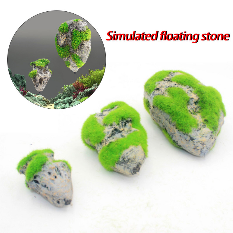 Stâncă plutitoare suspendată Piatră artificială falsă Decor pentru acvariu Decorarea rezervorului de pește Ornament plutitor de piatră ponce Produse pentru animale de companie